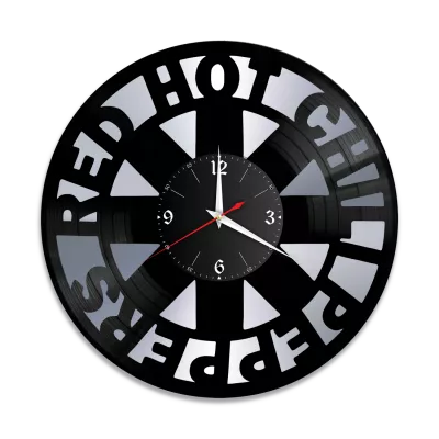 Часы настенные "группа Red Hot Chili Peppers, серебро" из винила, №2