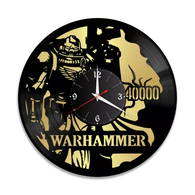 Часы настенные "Warhammer 40000, золото" из винила, №2