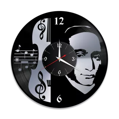 Часы настенные "Паганини (Paganini), серебро" из винила, №1