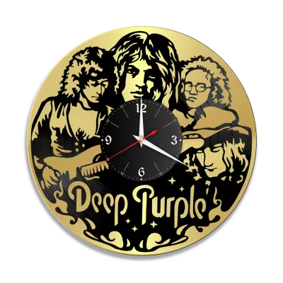Часы настенные "группа Deep Purple, золото" из винила, №1