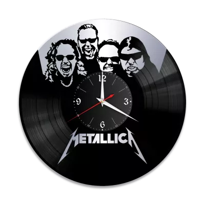 Часы настенные "группа Metallica, серебро" из винила, №3