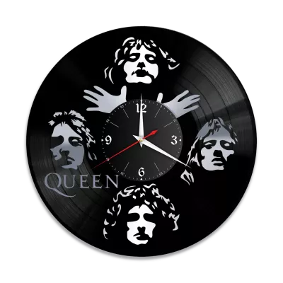 Часы настенные "группа Queen, серебро" из винила, №1
