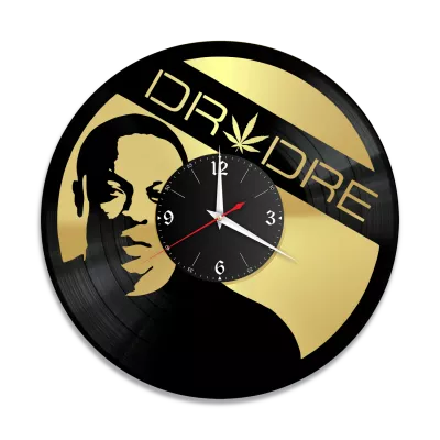 Часы настенные "Dr. Dre (Доктор Дре), золото" из винила, №1