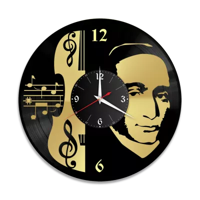 Часы настенные "Паганини (Paganini), золото" из винила, №1