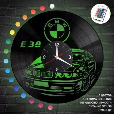 Часы с подсветкой "БМВ (BMW E38)" из винила, №8