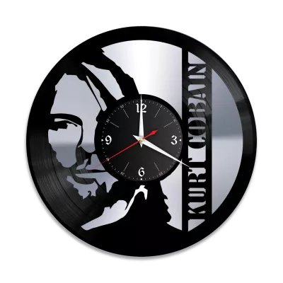 Часы настенные "группа Nirvana, серебро" из винила, №3