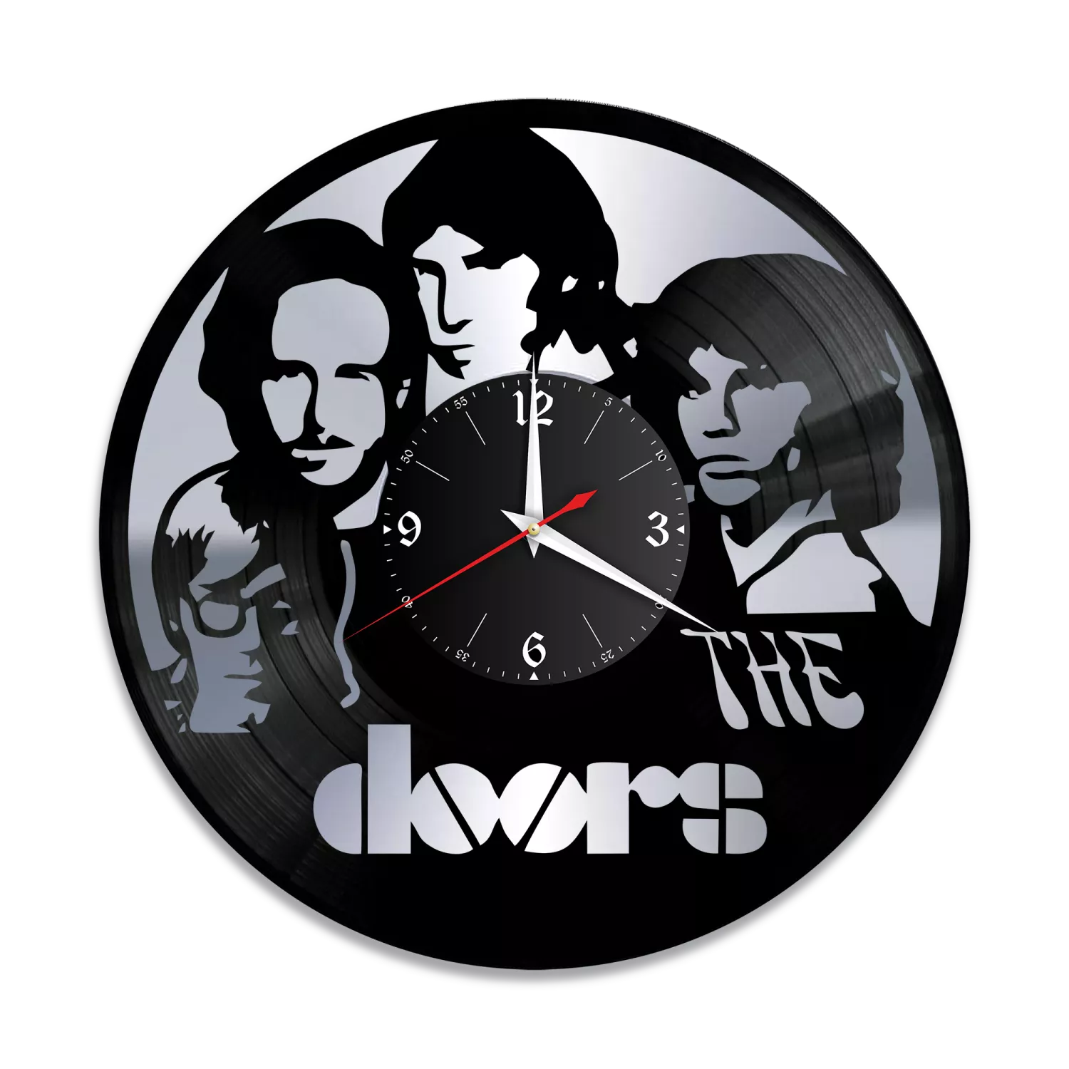 Часы настенные "группа The Doors, серебро" из винила, №1 VW-10170-2
