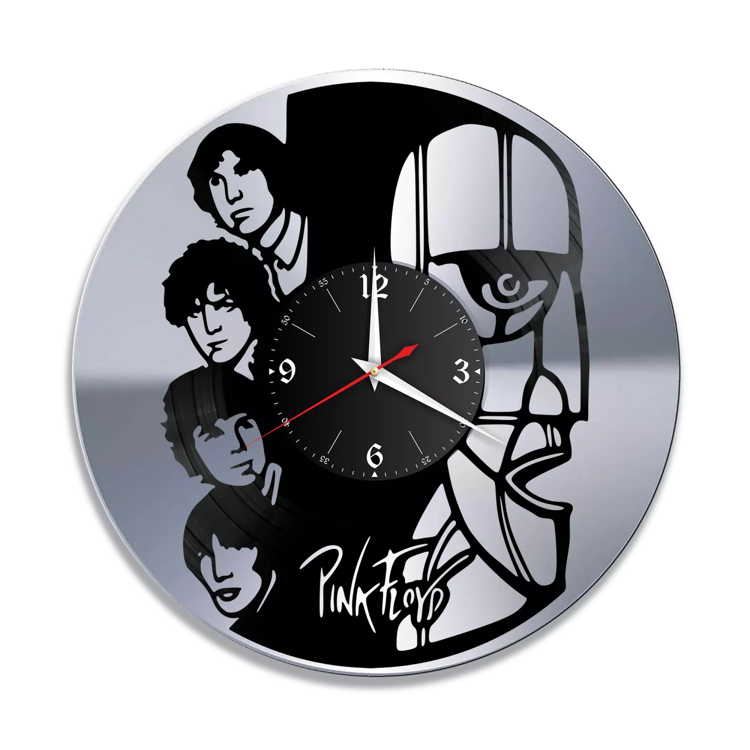 Часы настенные "группа Pink Floyd, серебро" из винила, №2 VW-10134-2