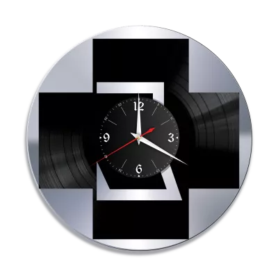 Часы настенные "Группа Rammstein, серебро" из винила, №R1