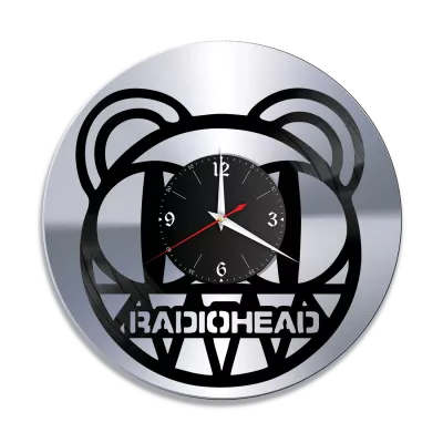 Часы настенные "группа Radiohead, серебро" из винила, №2