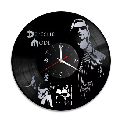 Часы настенные "группа Depeche Mode, серебро" из винила, №3
